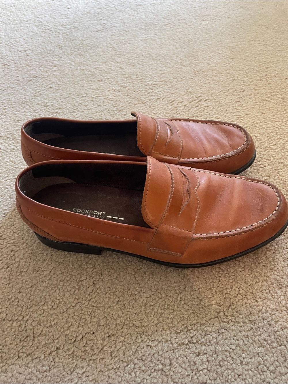 Rockport Men’s Leather Penny Loafers in Tan Brown - Picture 6 of 7